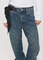 Barrel-jeans med snørehuller