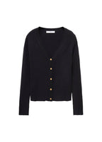 Ribstrikket Cardigan Med Knapper