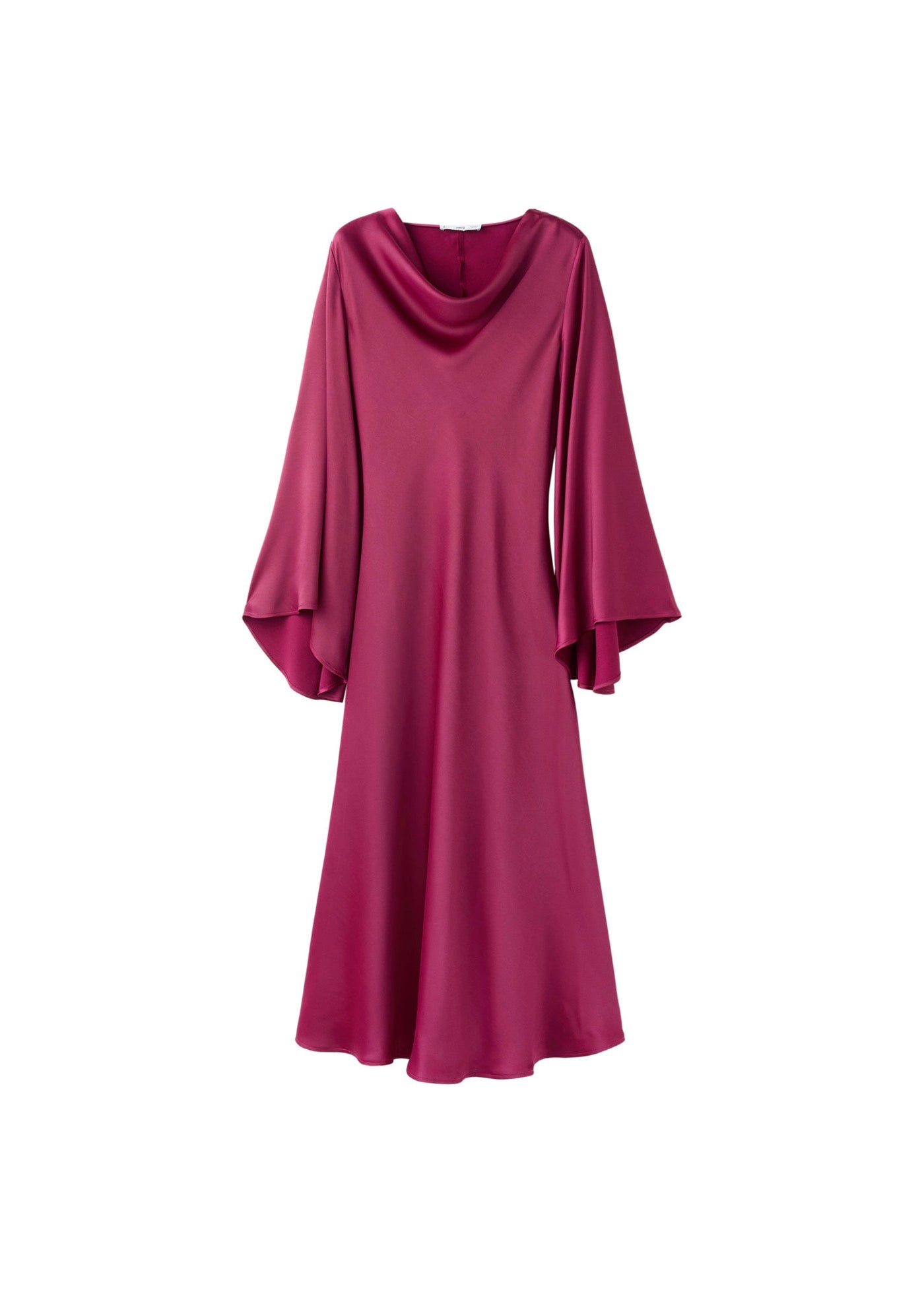 Robe Satinée Manches Cloche