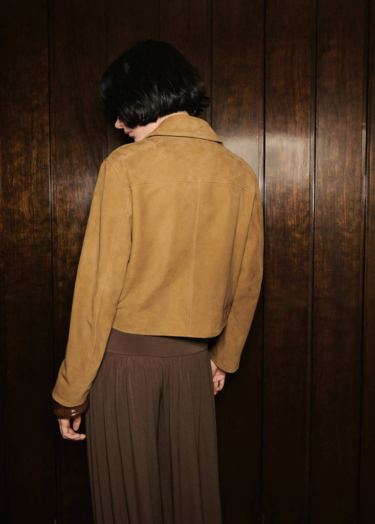 Velourslederjacke mit Knöpfen