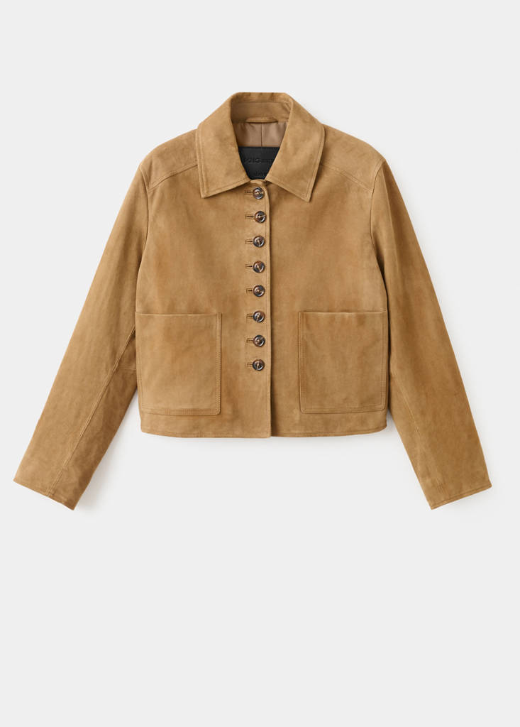 Velourslederjacke mit Knöpfen