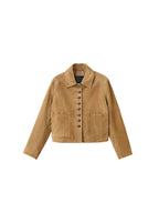 Velourslederjacke mit Knöpfen