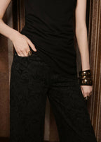 Wide leg-jeans med paisleyprint