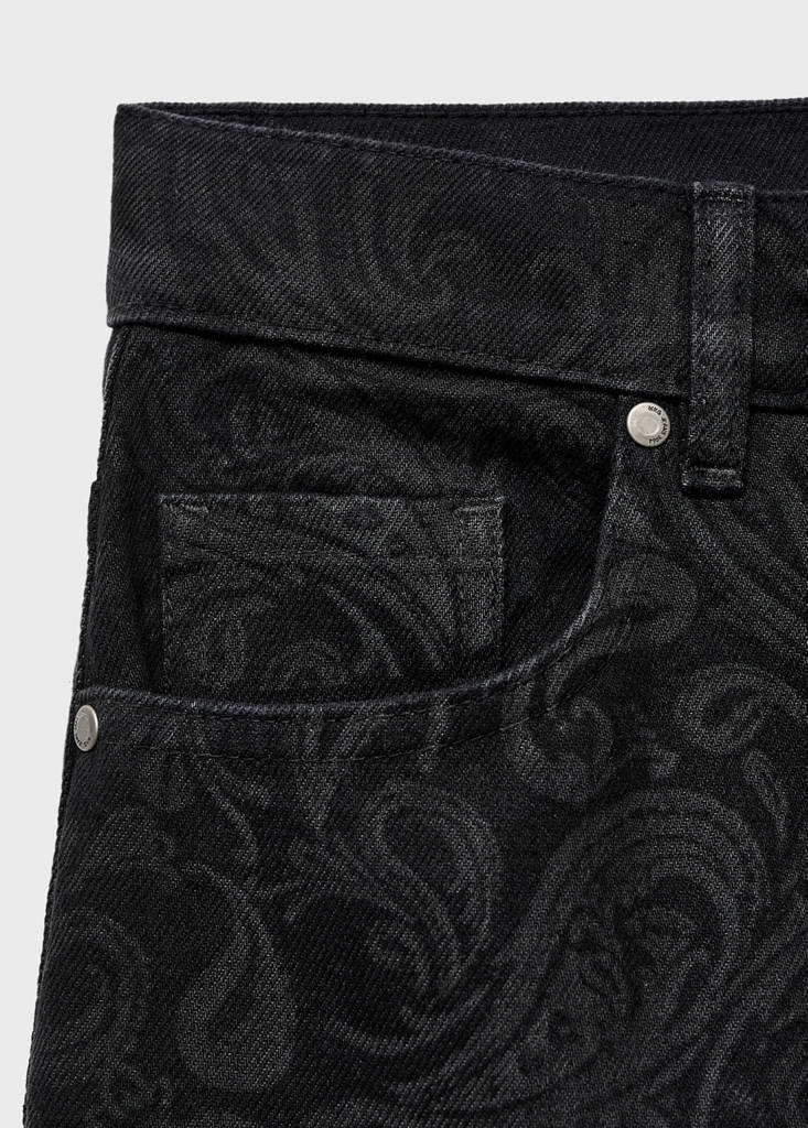 Wide leg-jeans med paisleyprint