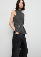 Top con Collo Alto e Cintura