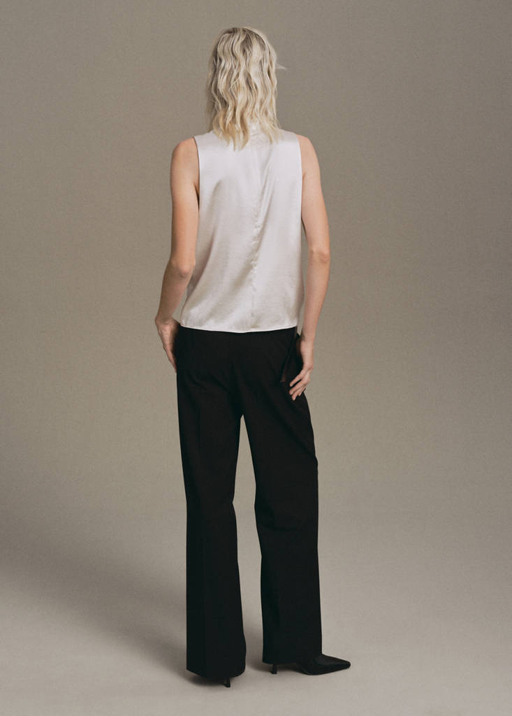 Satin High-Neck Blouse
