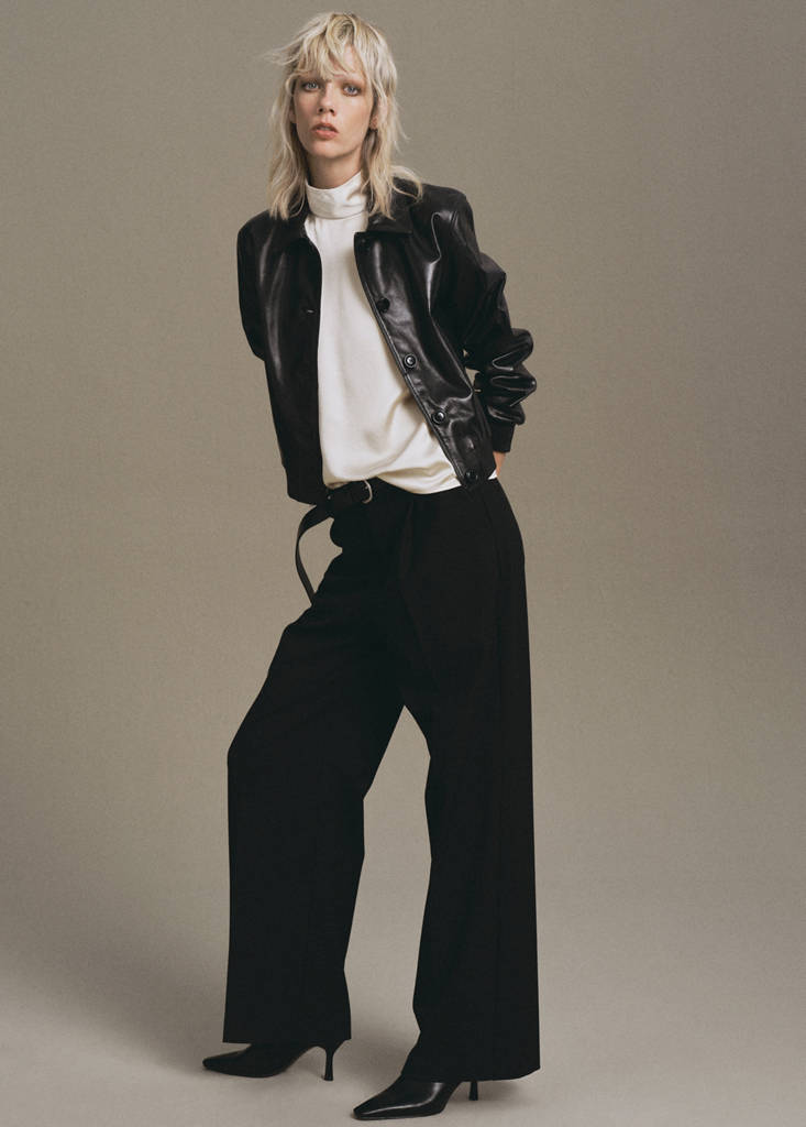 Satin High-Neck Blouse