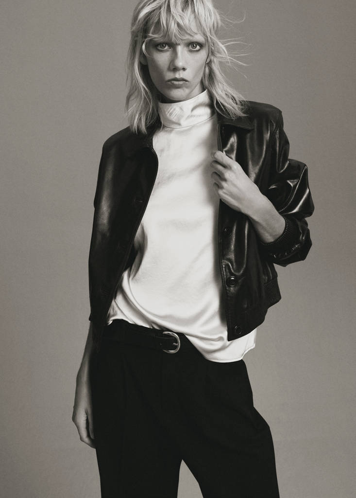 Satin High-Neck Blouse