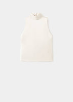Satin High-Neck Blouse