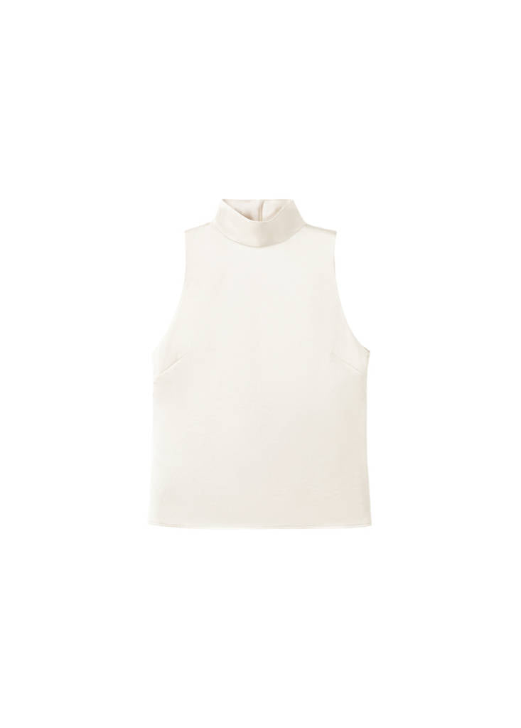 Satin High-Neck Blouse