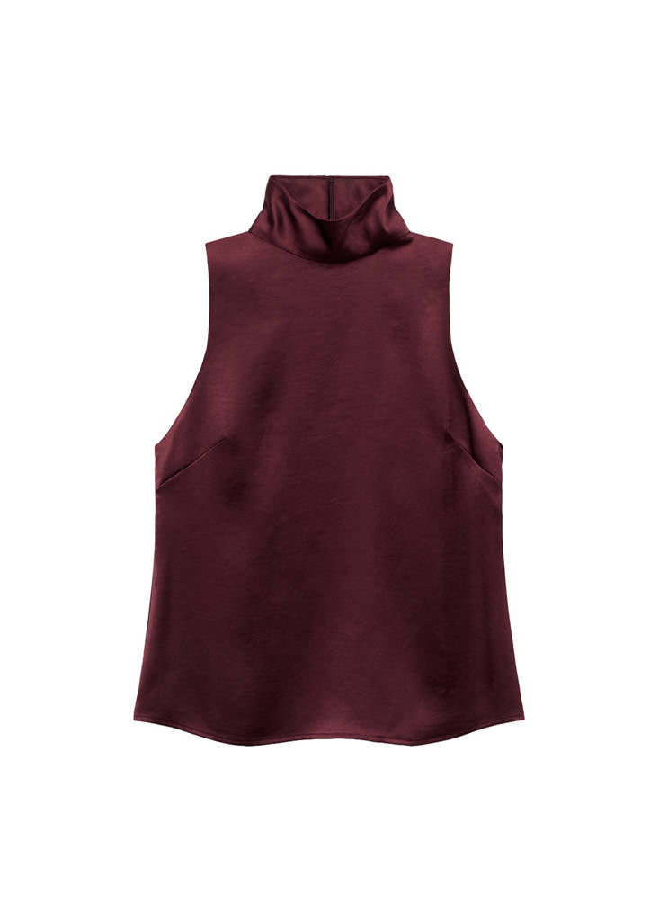 Blouse Satinée Col Roulé