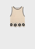 Top En Crochet Finitions À Fleurs