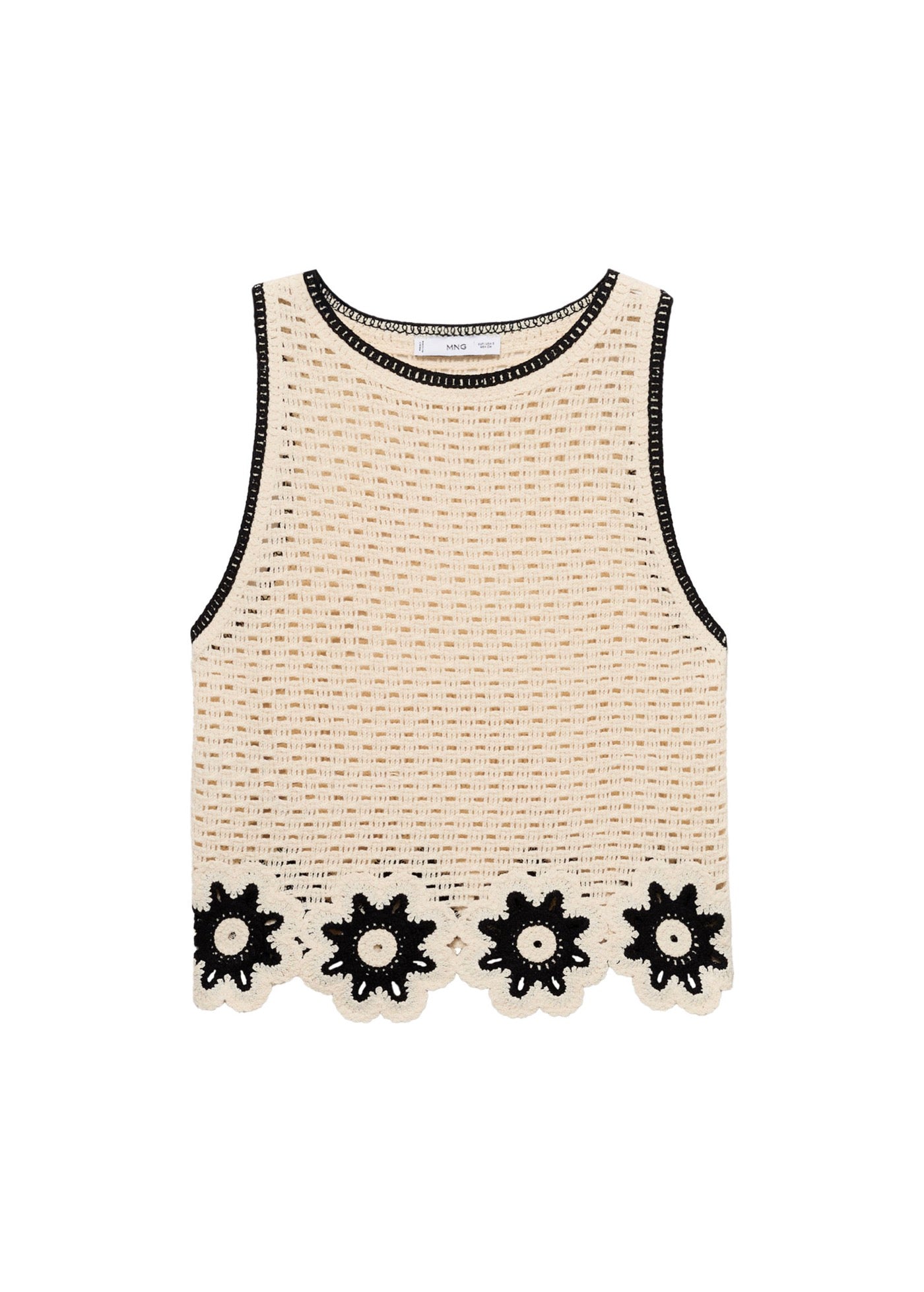 Top En Crochet Finitions À Fleurs