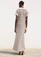 Robe Longue Maille Rayures