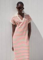 Robe Longue Maille Rayures