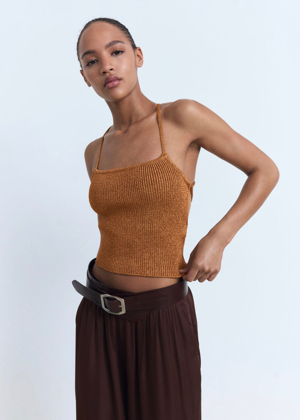Top Maille Lurex Dos Croisé
