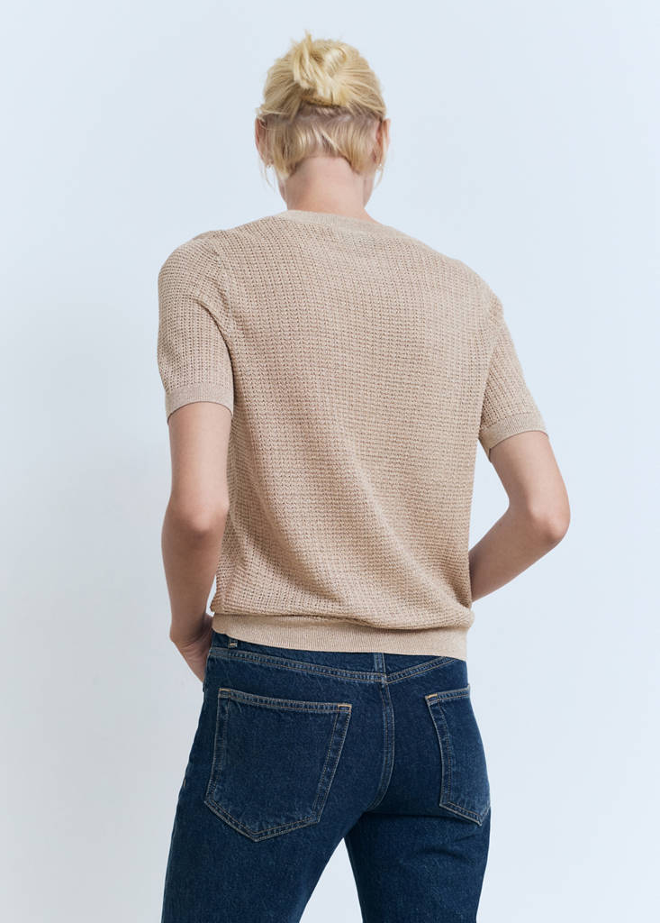 Short-Sleeved Lurex Jumper