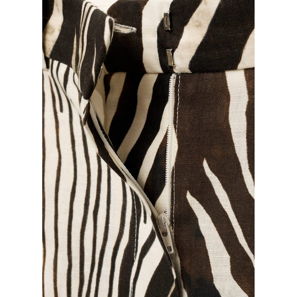 Pantalon Lin Imprimé Zèbre