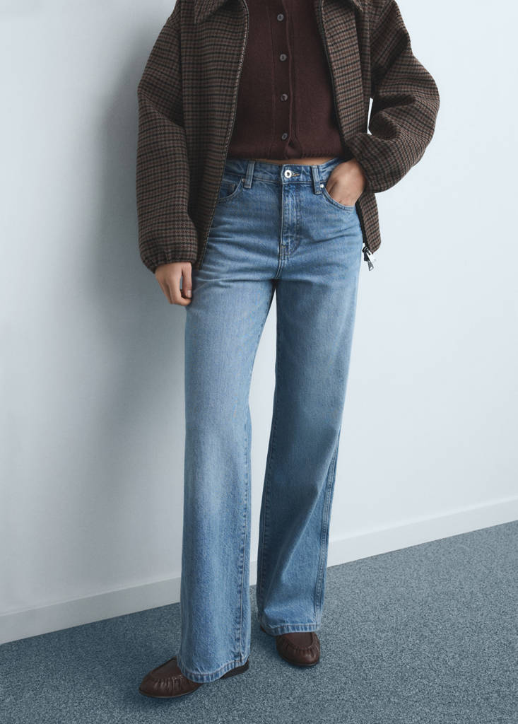 Straight-Leg-Jeans mit hoher Taille