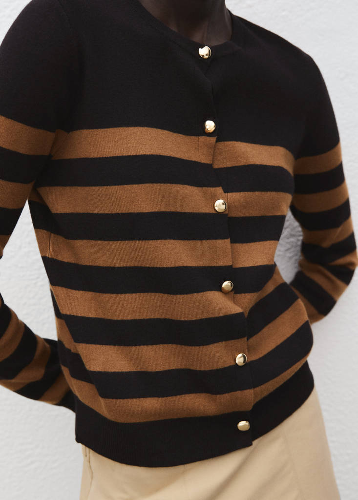Cardigan mit geschlitzten Bündchen