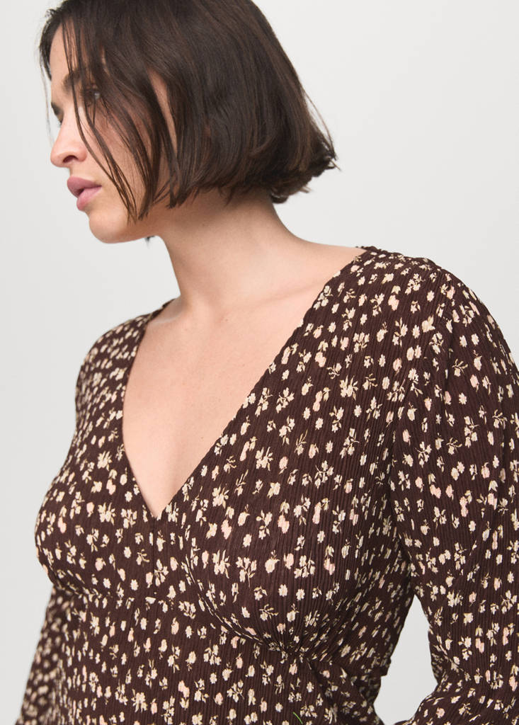 Robe Imprimée Col En V
