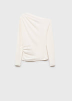 T-Shirt Manches Longues Col Asymétrique