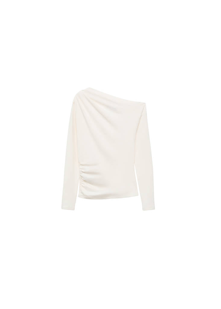 T-Shirt Manches Longues Col Asymétrique