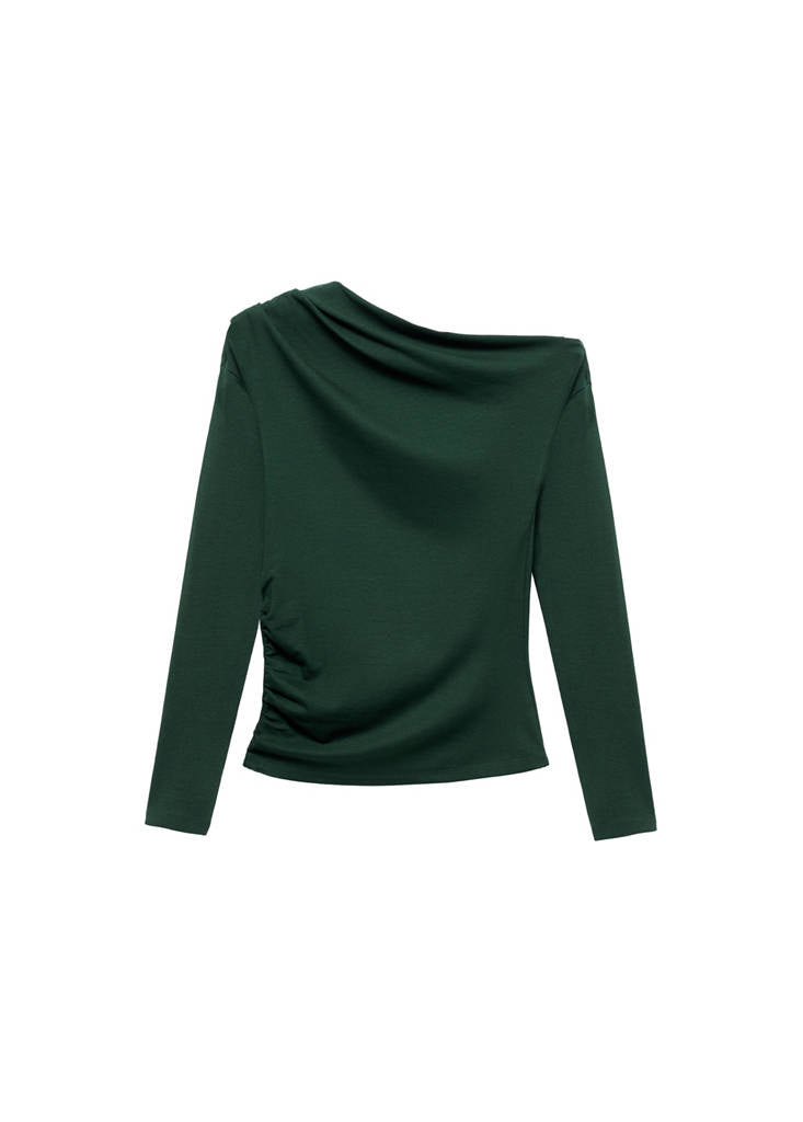 T-Shirt Manches Longues Col Asymétrique