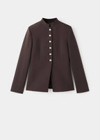 Veste À Col Officier Boutons Bijoux