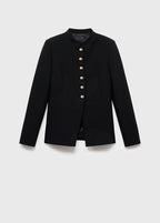 Veste À Col Officier Boutons Bijoux