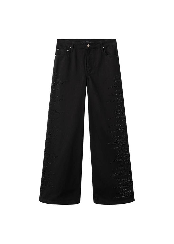 Weite Jeans Mit Strasssteinen