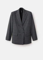 Blazer Costume À Carreaux Double Boutonnage