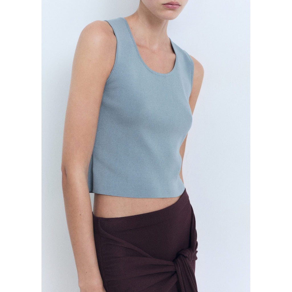 Haut Décolleté Court En Maille
