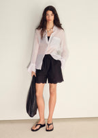 Short En Satin Bas Brodé