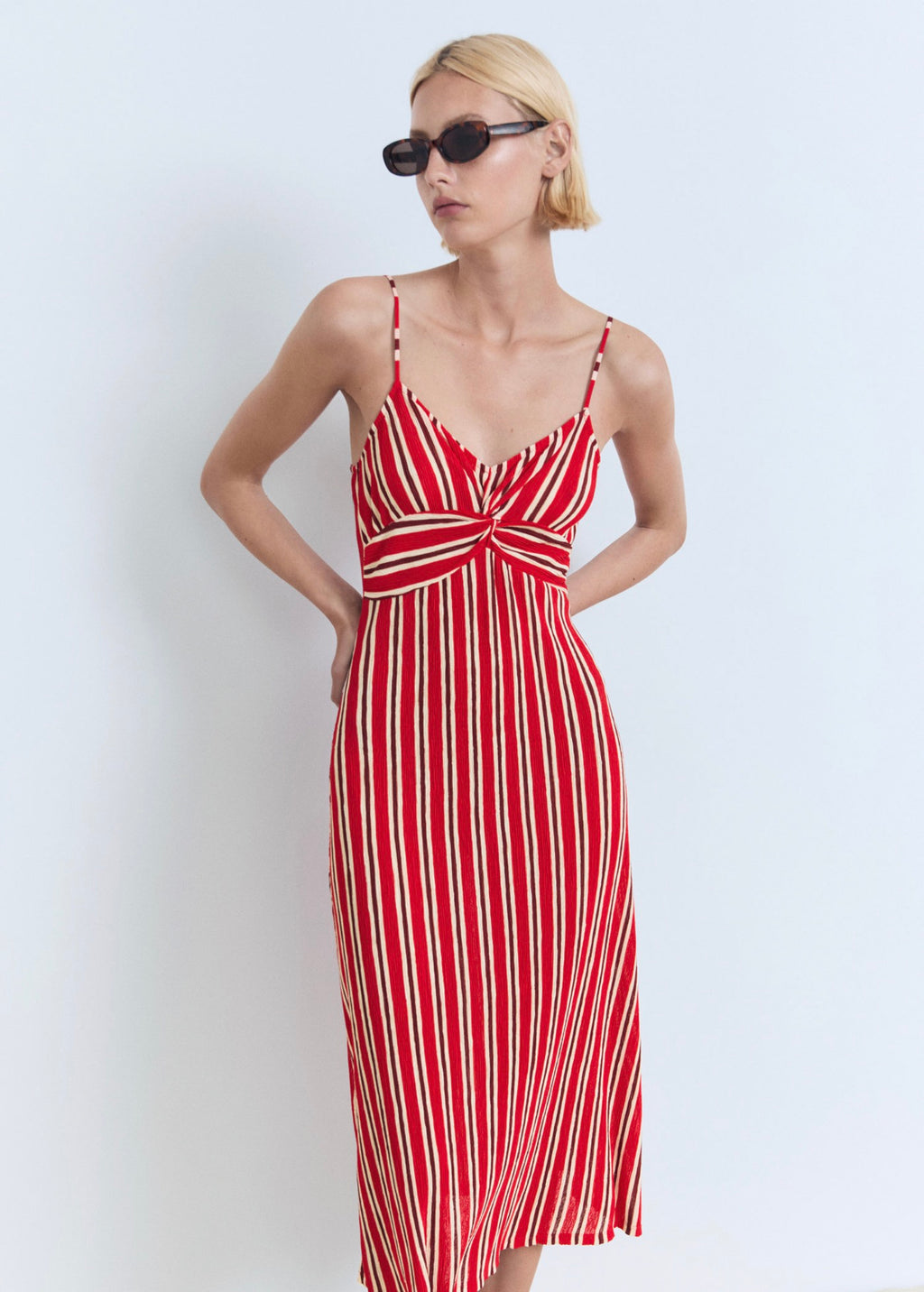 Robe Froncée Rayures