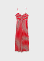 Robe Froncée Rayures