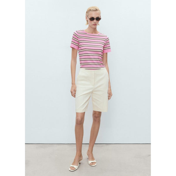Pull À Manches Courtes À Rayures Combinées