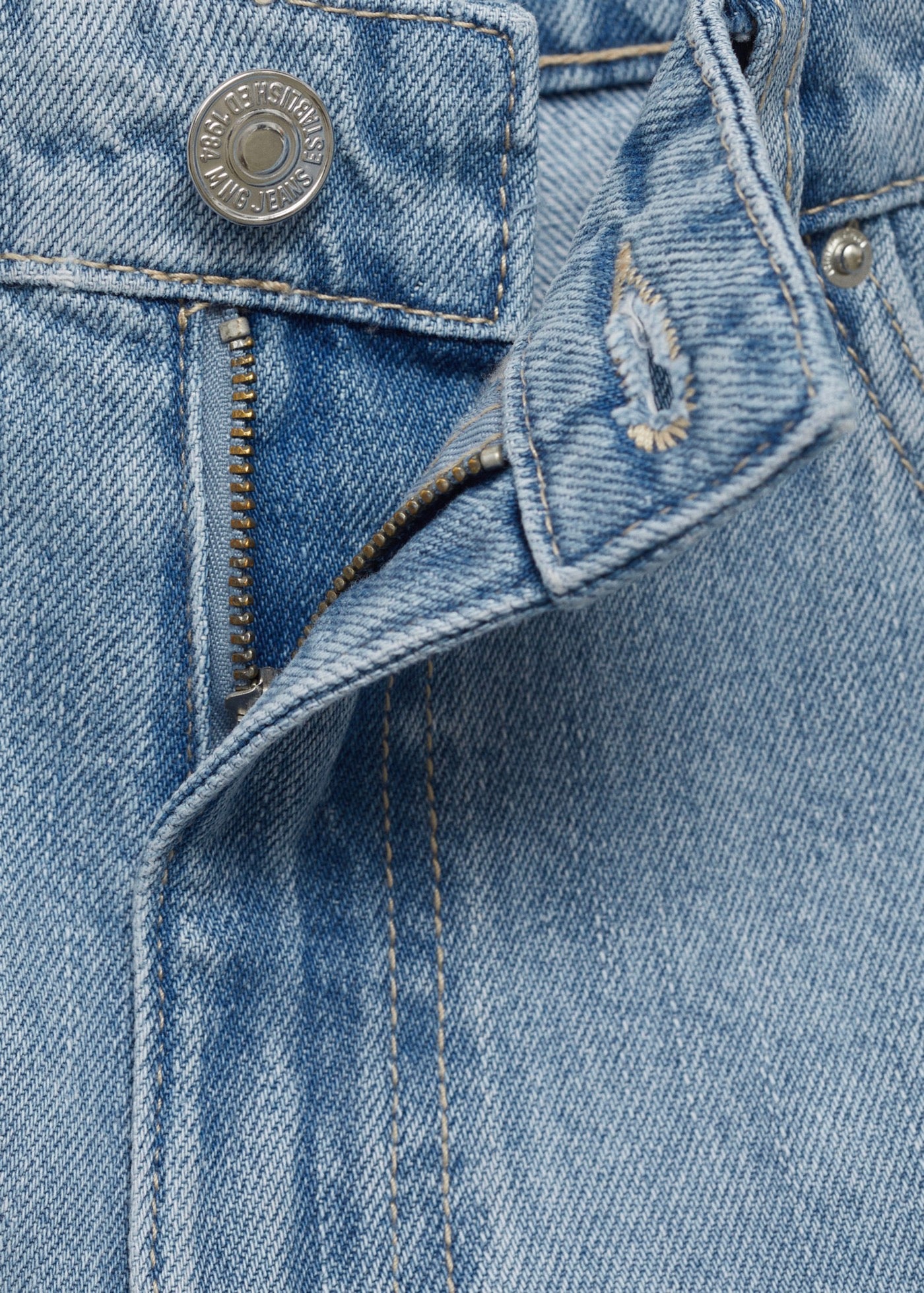 Short En Jean Droit Taille Haute