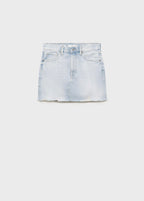 Jupe Denim Bas Effiloché
