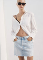 Jupe Denim Bas Effiloché