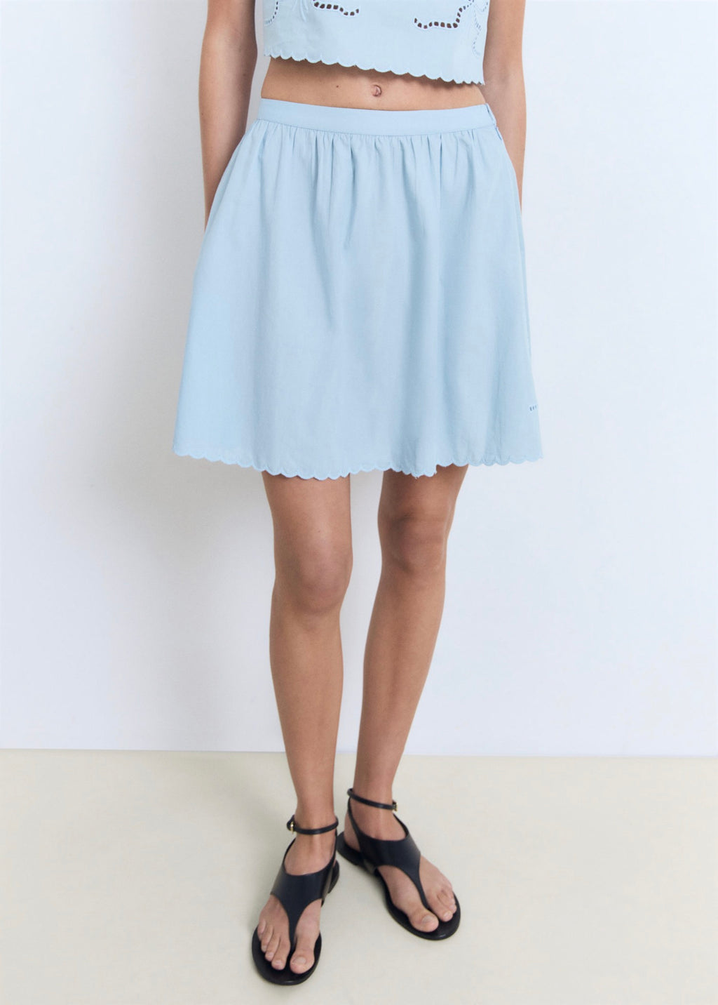 Jupe Broderie Base Festonnée