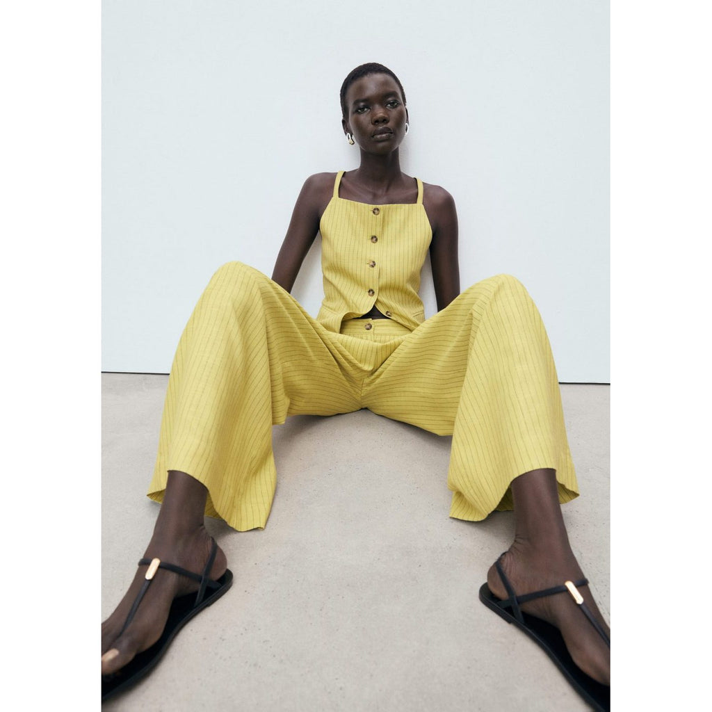 Pantalon Costume Droit Rayures