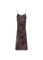 Robe Midi Froncée Léopard