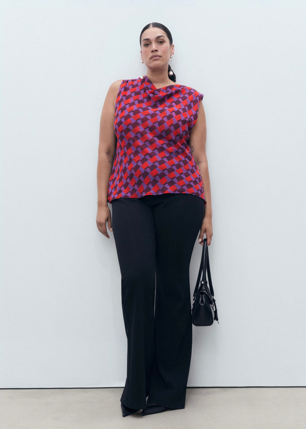 Blouse Imprimée Col Bénitier