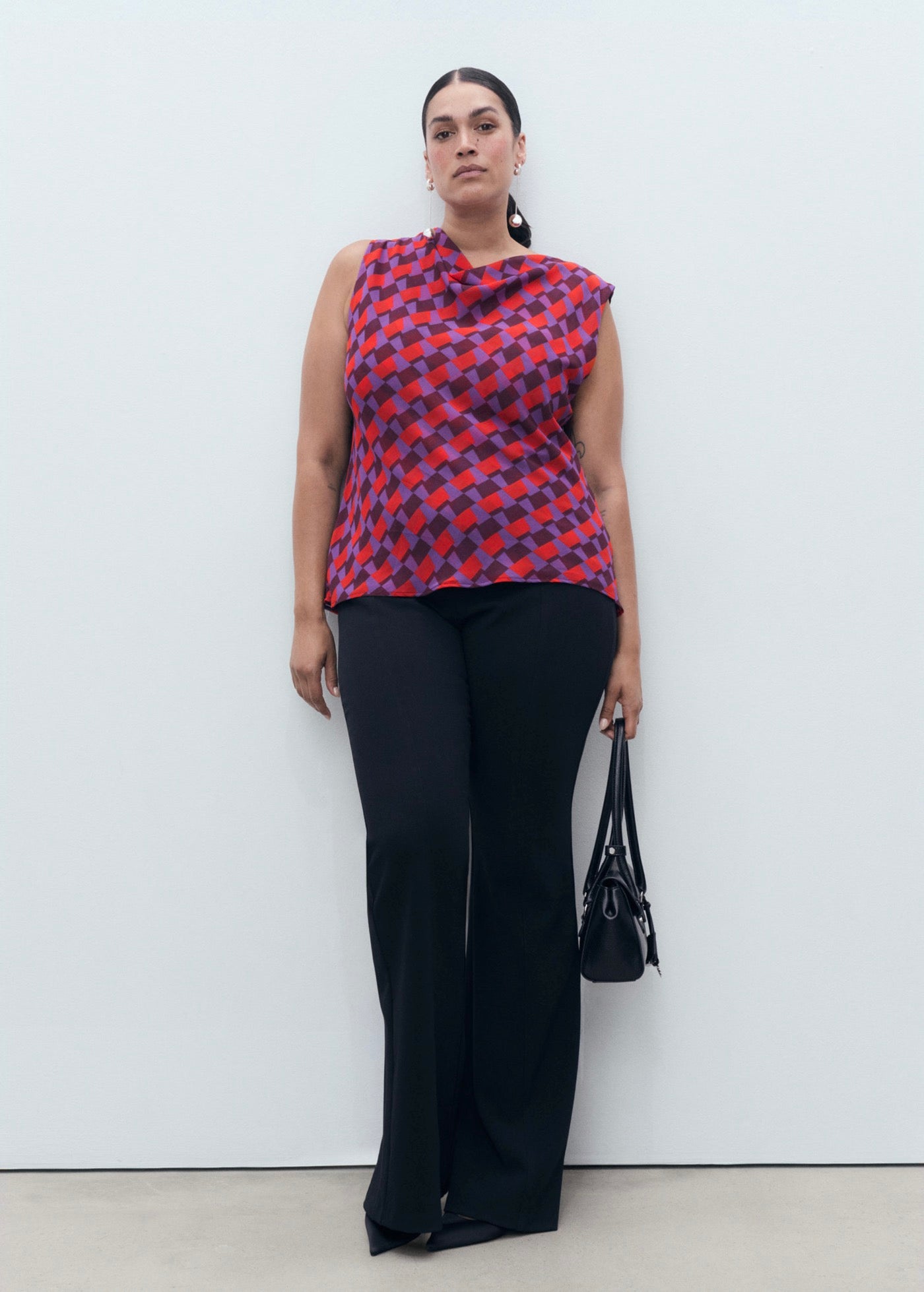 Blouse Imprimée Col Bénitier