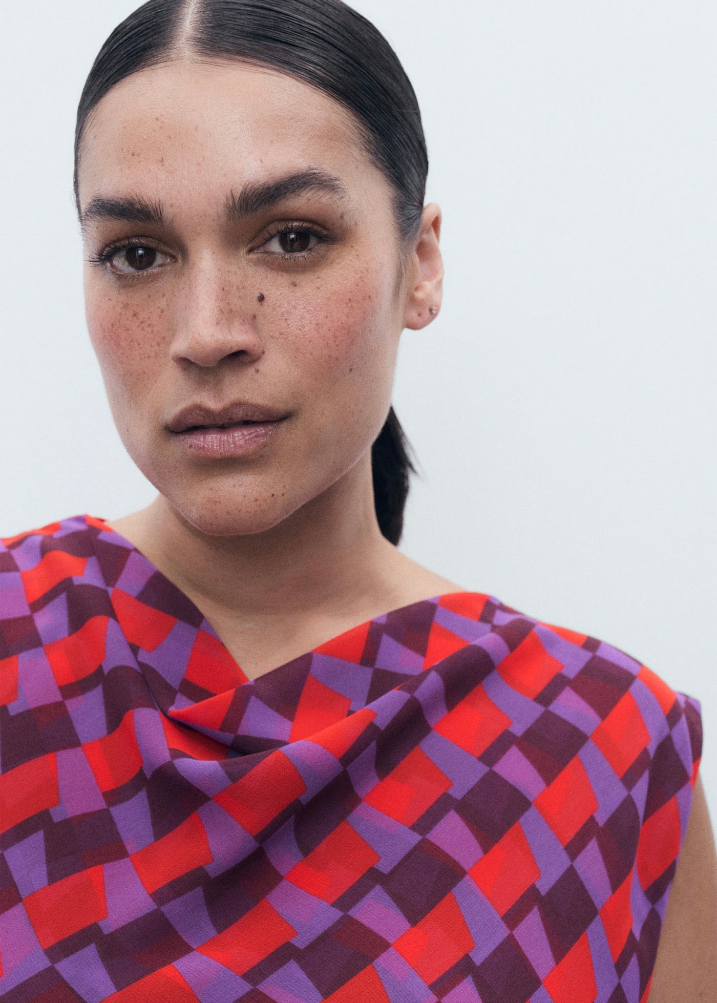 Blouse Imprimée Col Bénitier