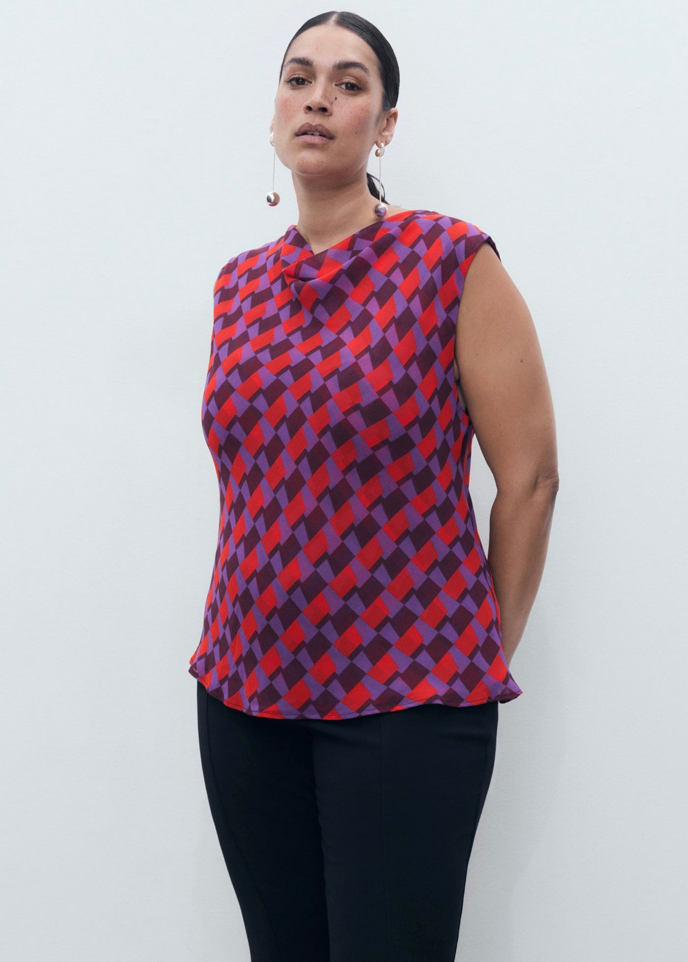 Blouse Imprimée Col Bénitier