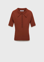 Jersey De Punto De Canalé Con Cuello Polo
