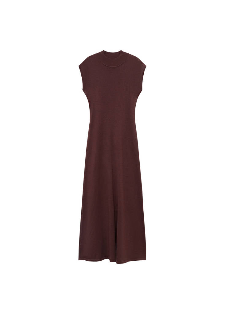 Vestido De Punto Con Cuello Subido