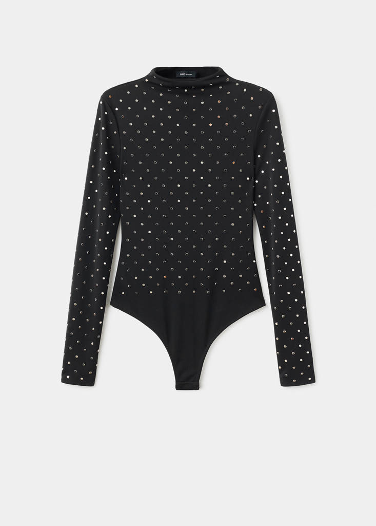 Langærmet Bodystocking Med Krystaller